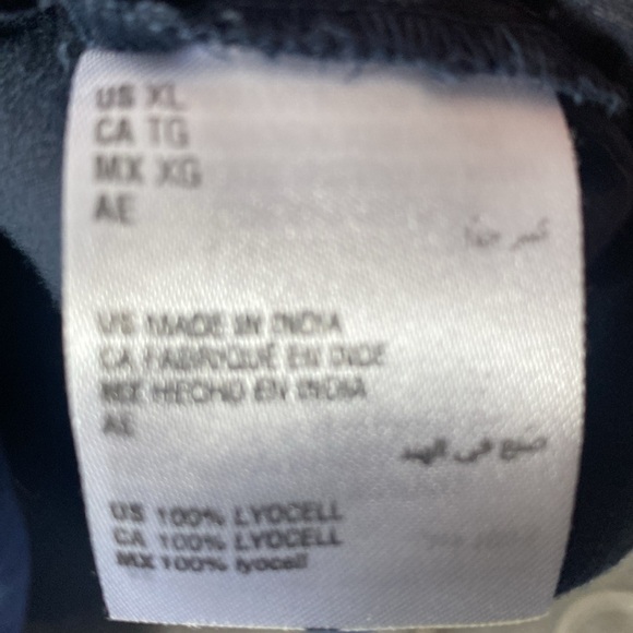 Style & Co Relaxed Fit Navy Blue Button Down Shirt Short Cuffed Sleeves Sz XL - Picture 5 of 6